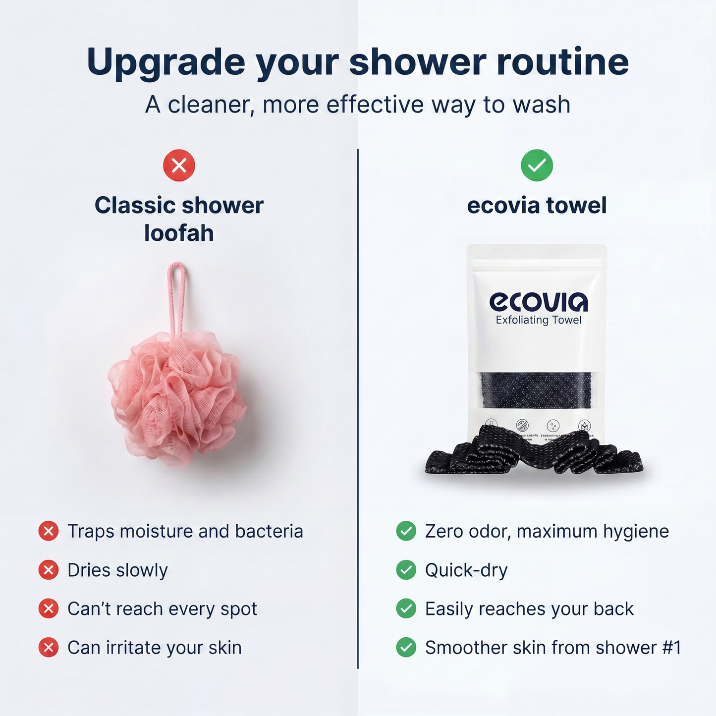 Ecovia Exfoliating Towel with Handle Strap