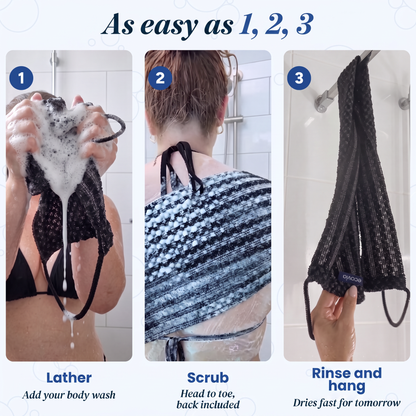 Ecovia Exfoliating Towel with Handle Strap