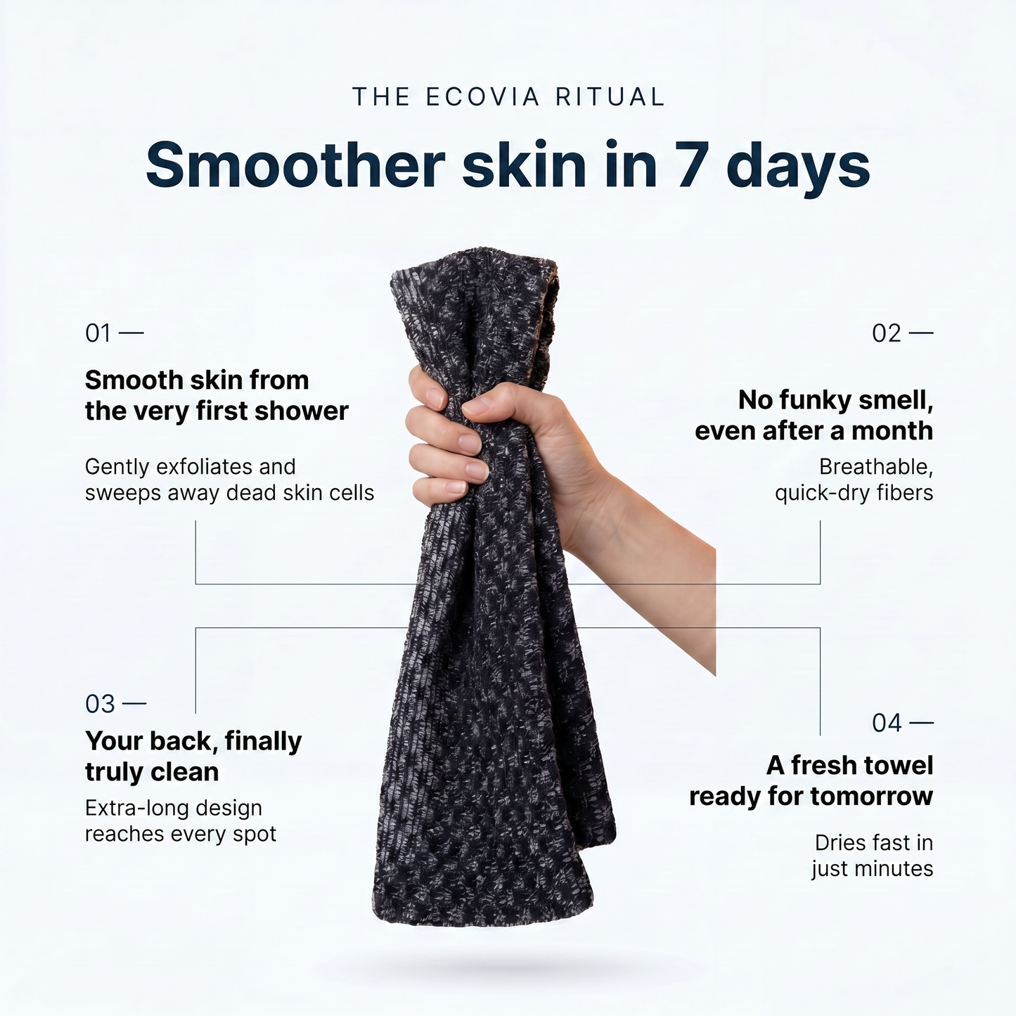 Ecovia Exfoliating Towel with Handle Strap